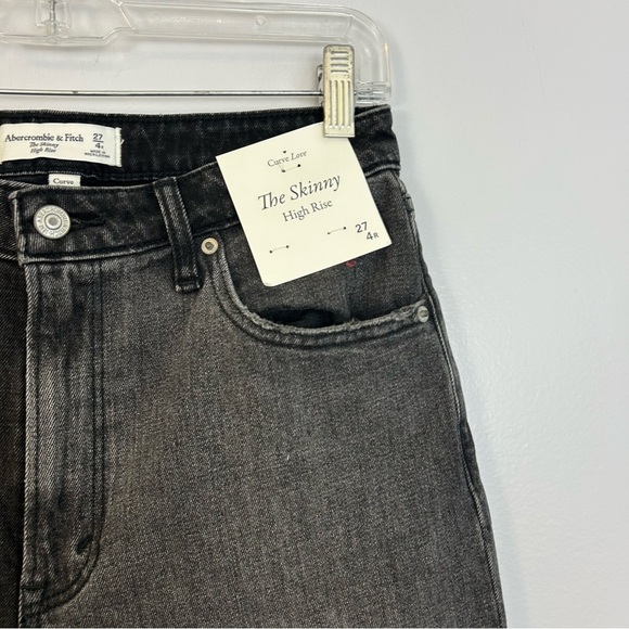 NWT Abercrombie & Fitch The Skinny High Rise Curve Love Two Tone Jeans Size 27/4 - Picture 5 of 13